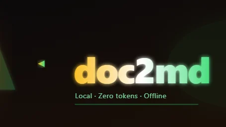 Article illustration: doc2md: 81% Fewer Tokens When Processing Documents with AI Agents