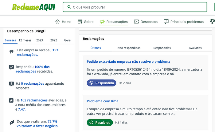 Example of valuable customer insights from review platforms like ReclameAqui